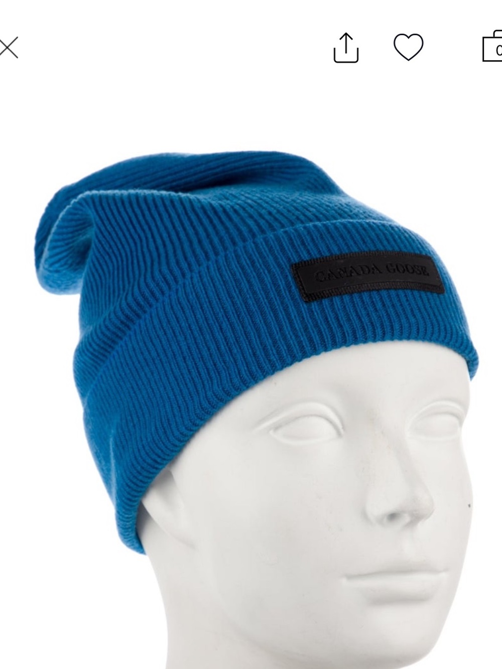 Canada Goose Vibrant Blue Ribbed Knit Beanie